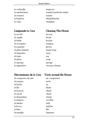 Nothing But Vocab: Spanish Edition