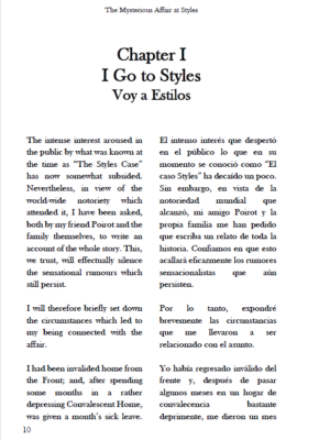 The Mysterious Affair at Styles: English – Spanish Dual Language Edition