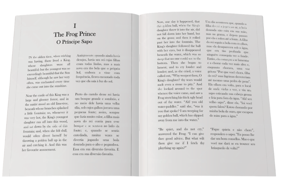 Portuguese book demo - Side by side dual language
